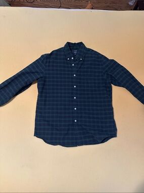 J. Crew Green and Navy Plaid Button-Down Shirt